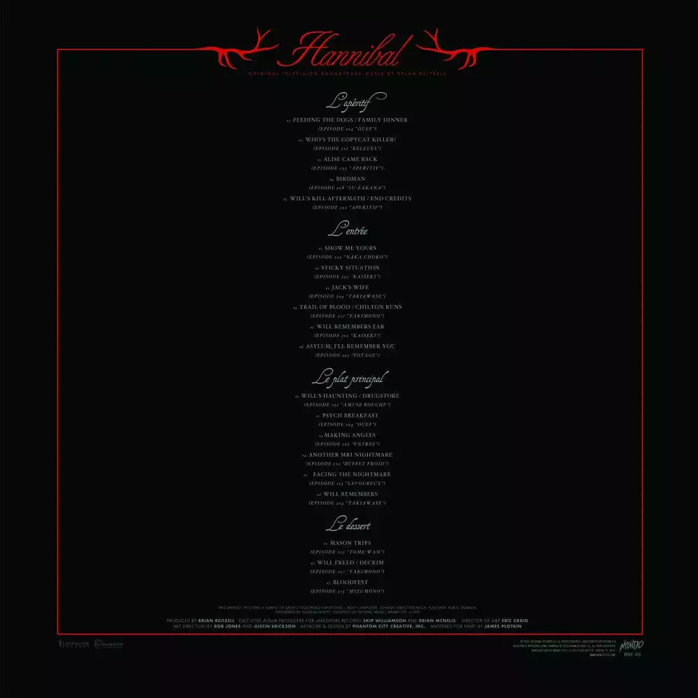 Brian Reitzell Hannibal – Original Television Soundtrack 2XLP Music Brian Reitzell Hannibal – Original Television Soundtrack 2XLP Music