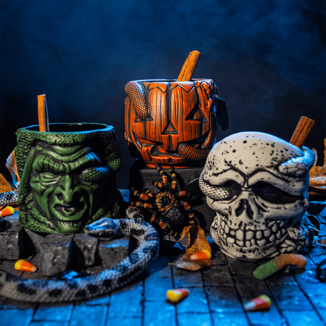 Mondo Tikis Halloween III: Season Of The Witch - Stacking Tiki Mug Set Mondo Tikis Halloween III: Season Of The Witch - Stacking Tiki Mug Set