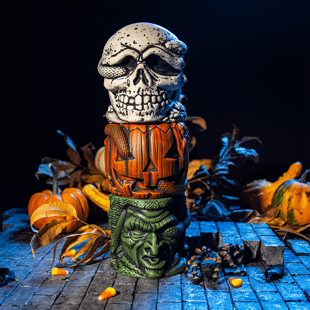 Mondo Tikis Halloween III: Season Of The Witch - Stacking Tiki Mug Set Mondo Tikis Halloween III: Season Of The Witch - Stacking Tiki Mug Set