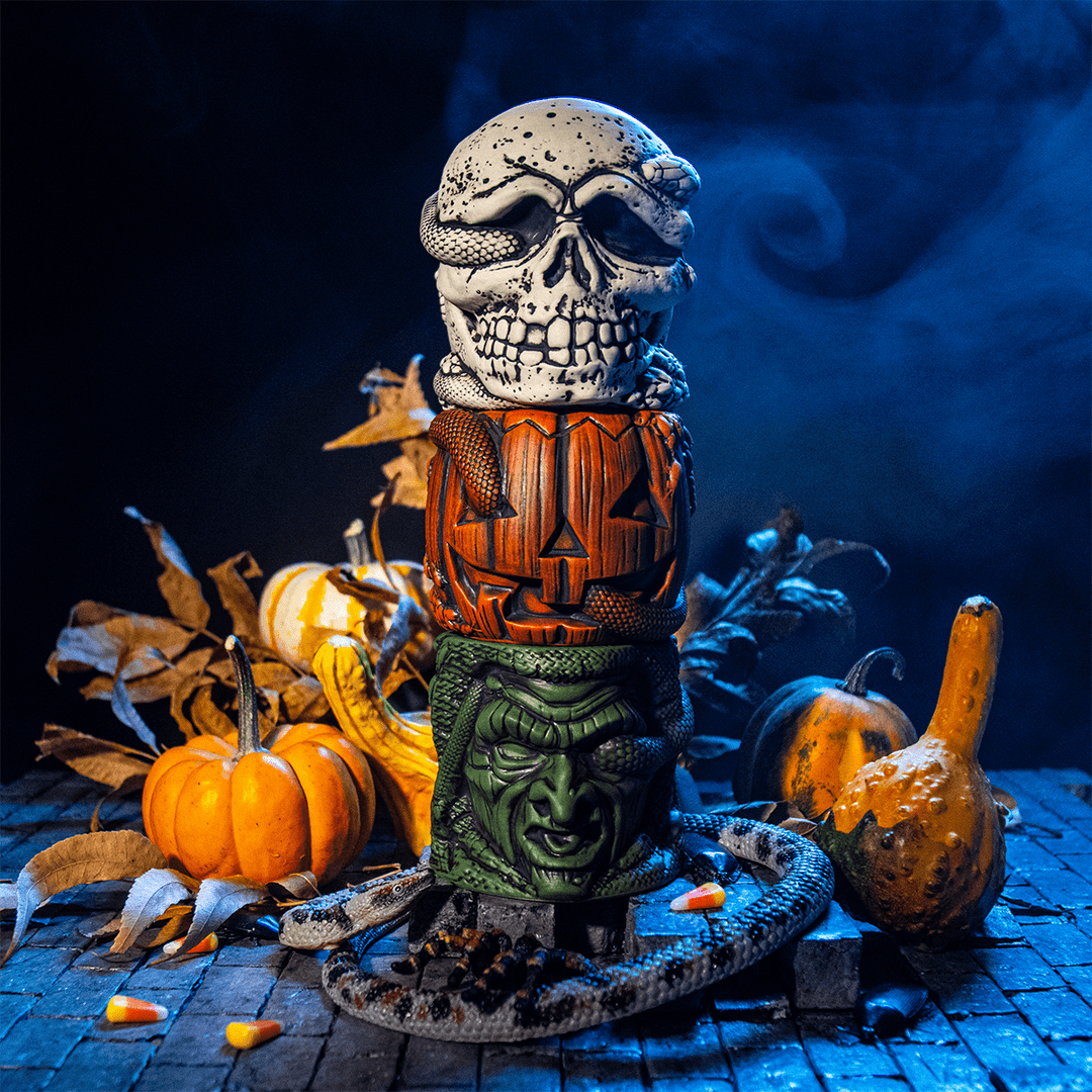 Mondo Tikis Halloween III: Season Of The Witch - Stacking Tiki Mug Set Mondo Tikis Halloween III: Season Of The Witch - Stacking Tiki Mug Set