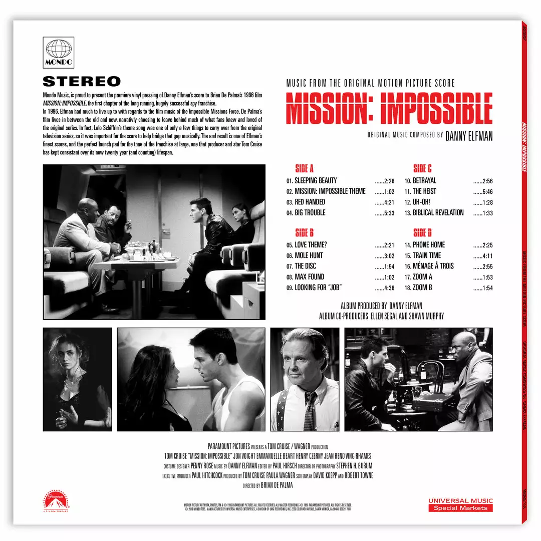 Danny Elfman Mission: Impossible – Music From The Original Motion Picture Score 2XLP Danny Elfman Mission: Impossible – Music From The Original Motion Picture Score 2XLP